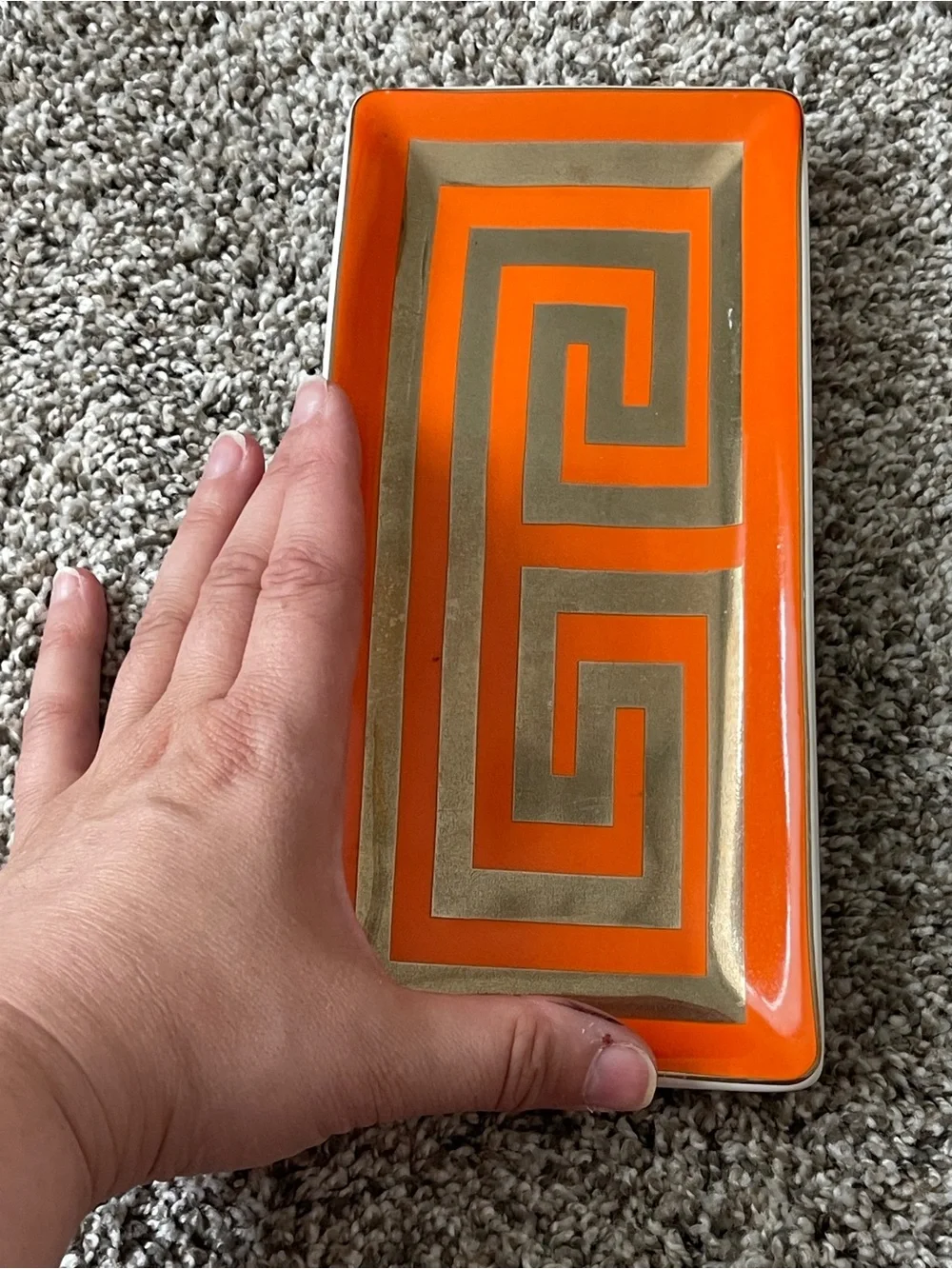 Orange & Gold Decorative Ceramic Tray 8 Oak Lane